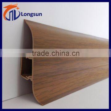 China supplier imitation wood grain flooring trim pvc skirting board