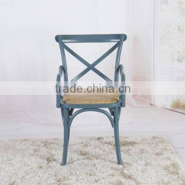 RCH-4002 French Style Rattan Wood Solid Oak Cross Back Chair Quality Choice photo-6