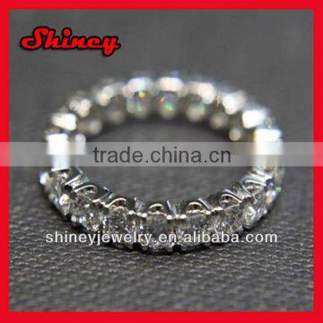 925 Silver JEWELRY With Rhodium Plated Big Zirconia Circle Ring