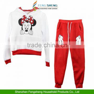 Womens Printed Hoody Tracksuit Hoodies Sweatshirt Sport Top Jog Casual Suit
