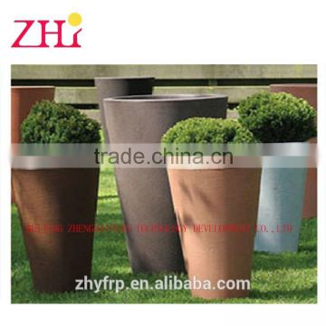 brown decorative fiberglass flower pot