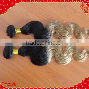 Wholesale Body wave brazilian colored two tone hair weave cheap ombre hair extension