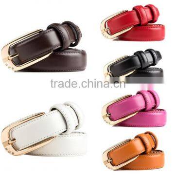 Fashion Metal Pin Buckle Genuine Leather Women Belts