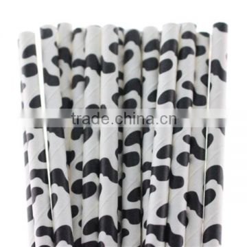 Cute Cow print Paper Drinking Straws