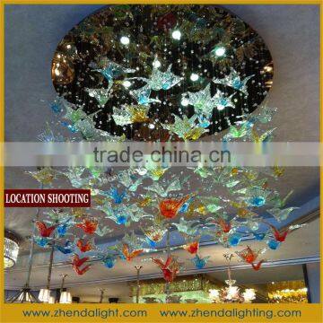 ZhongShan murano glass ceiling light chandelier with coloured glaze