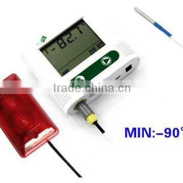 External probe sound & light alarm low temperature data logger