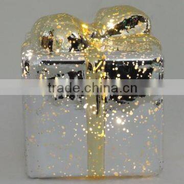 2016 fashionable silver christms present box with LED light