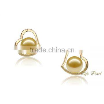 9k Gold Earring Mountings for Seawater Pearl photo-2