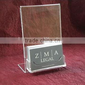 4" x 6" Acrylic Sign Display with Business Card Holder