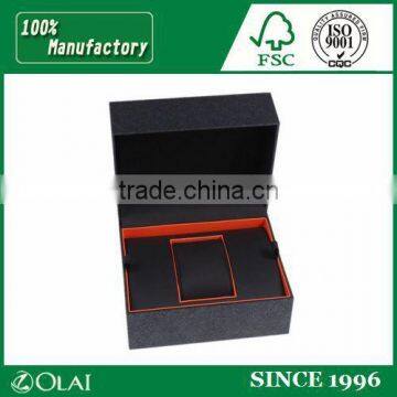 Single Frosted Orange Leather Watch Box photo-2