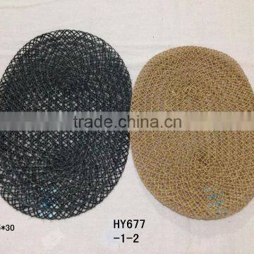 New Arrived handmade woven plastic wholesales round cheap placemat for dining table decoration