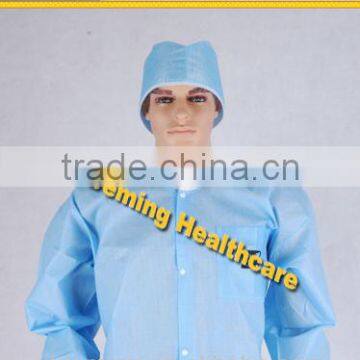 Disposable Lab Coat knitted cuff & Visitor Coat With CE & FDA