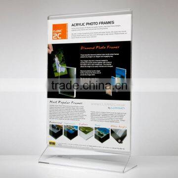 Double Side Upright Design Clear Acrylic Poster Holder