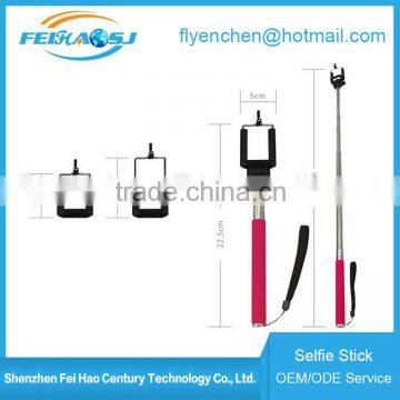 Bluetooth wirelessmobile phone selfie stick 2016 monopod with retail packaging for iphone, for samsung