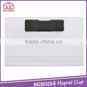 Customized Logo Re-useable Magnetic Badge Clip id Card Holder photo-4