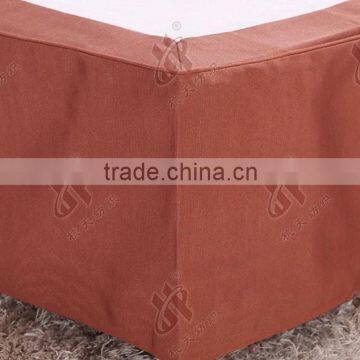 Hot sale 100% polyester ordinary pinstripe fabric bed skirting for home & hotel rooms