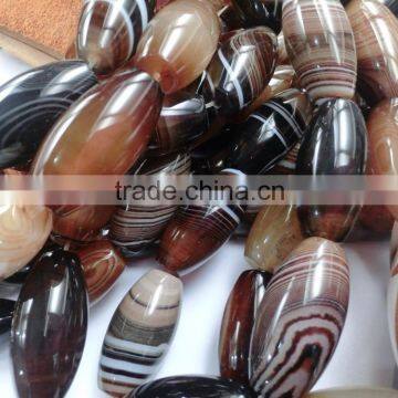 Beautiful Natural Smooth Drum Brown Agate Strip Loose Beads photo-4