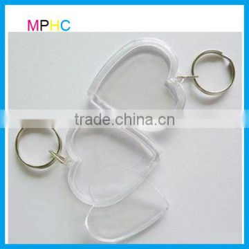 Transparent Plastic Acrylic Love Shape Photo Frame Key chain