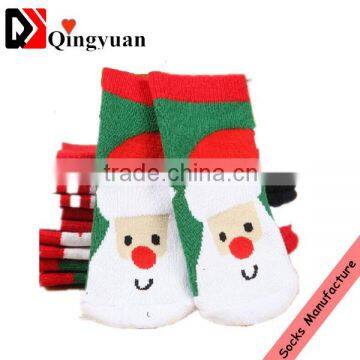 fashion design terry thick christmas tube socks for children