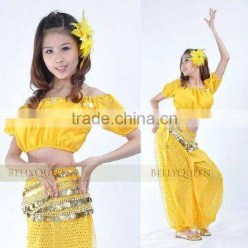 yellow belly dance pants,costumes for belly dance