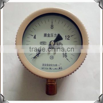 All stainless steel capsule pressure gauge with gas