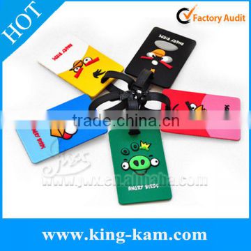 Custom design FDA Silicone embossed luggage tag blank name tag for promotion