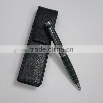 Metal ball pen and roller pen with PU leather gift box