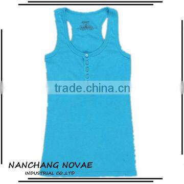 Women button sleeveless singlet