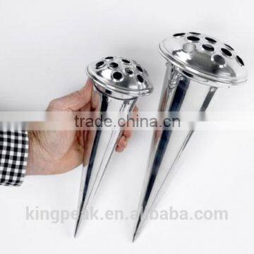 2015 innovative product Polished Aluminium Conical Flower Holder Vase/Unique Flower Vase /metal flower antique vase