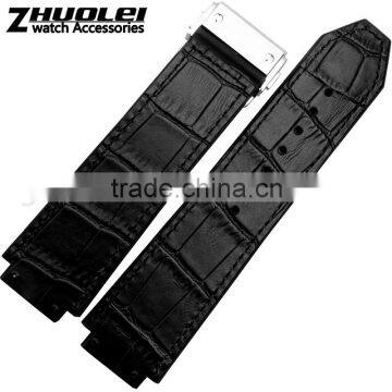Durable Genuine Leather Deployant Watch Band Strap Buckle Bracelet Watchbands 25*19mm