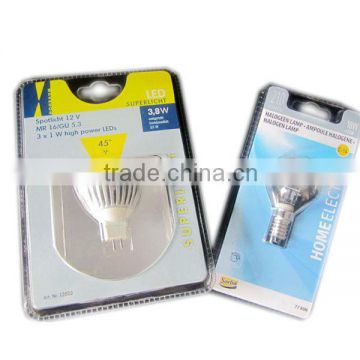 2015 design LED bulb light transparent BLISTERbox with Hanging Packaging,PVC light box packaging