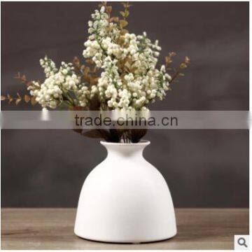 Home Decor Hot Selling Ceramic Vase/ White Ceramic Flower Vase Small/table Desk Decor photo-2