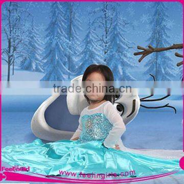 White Coat with Snowflake Blue Princess Dress