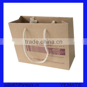 craft brown shopping paper bag with white cottons