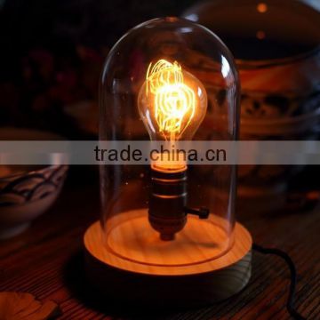 Best selling glass cloche table lights with Edison filament lighting bulbs