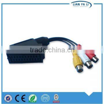 cheap and fine 21 pin scart to 3 rca cable scart scart to dvi cable scart cable assembly