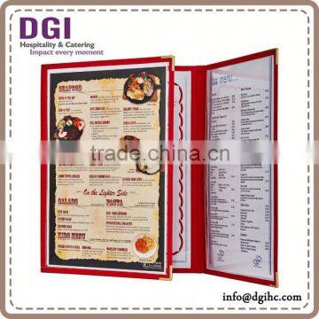 Bar Menu Holder Hong Kong Restaurant Equipment Supplies Provided High Quality A4 Dessert Real Leather Menu Cover photo-2