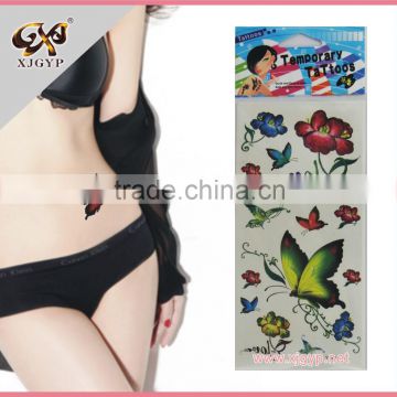 temporary sticker tattoo/artificial tattoo sticker/butterfly temporary tattoo sticker