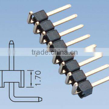 Single Row Right Angle 1.27mm Pin Header H=1.7