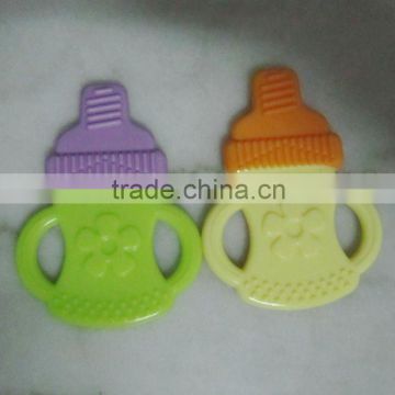 Food Grade Bottle Shape Two Colors Silicone Baby Teether