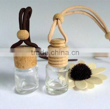 Hanging car perfume bottle with wooden cap