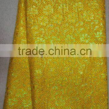 organza lace fabric for adress CL4066-5 yellow