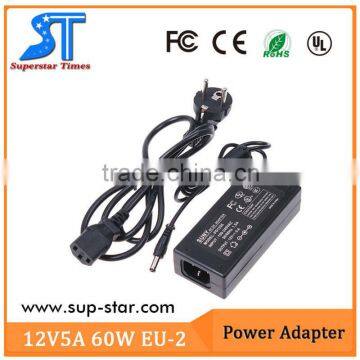 China Supplier 12v 5a ac dc power adapter with PFC for Various use