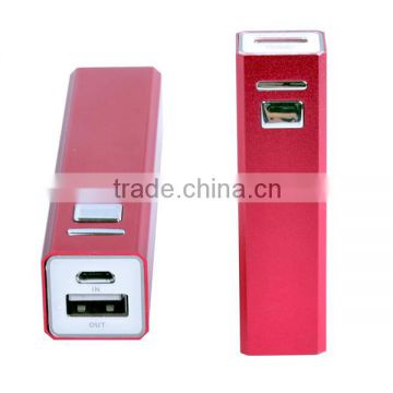 High quality portable mobile power bank 2600mah Lipstick mini power bank Promotion 2200mah USB 18650 Battery Charger