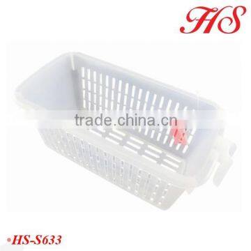 Transparent plastic pp multipurpose freezer storage basket with handle