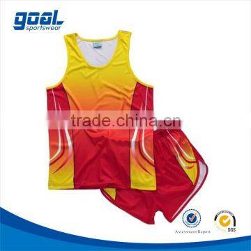 2015 Wholesale high quality quick dry customized team running wear