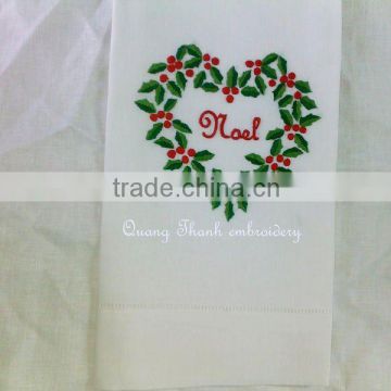 embroidery christmas guest towel