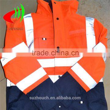 fluorescent orange reflective safety clothing with 3m reflective tape and ripstop fabric