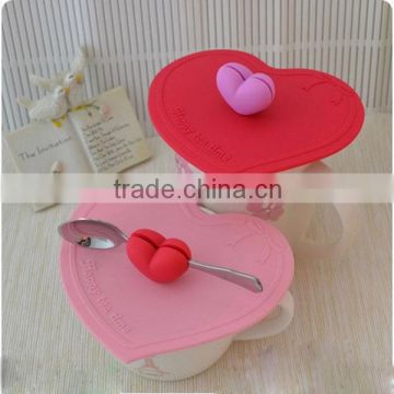 lovely heart shape,silicone lids for cups,coffee cups silicone lid,silicone coffee cup cover ,silicone mug cover