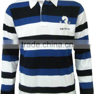 Long sleeves stripes stylish polo t-shirts for men